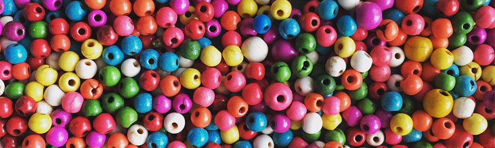 multi-colored wood beads