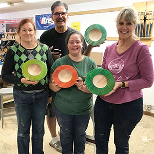 ladies with their bowls